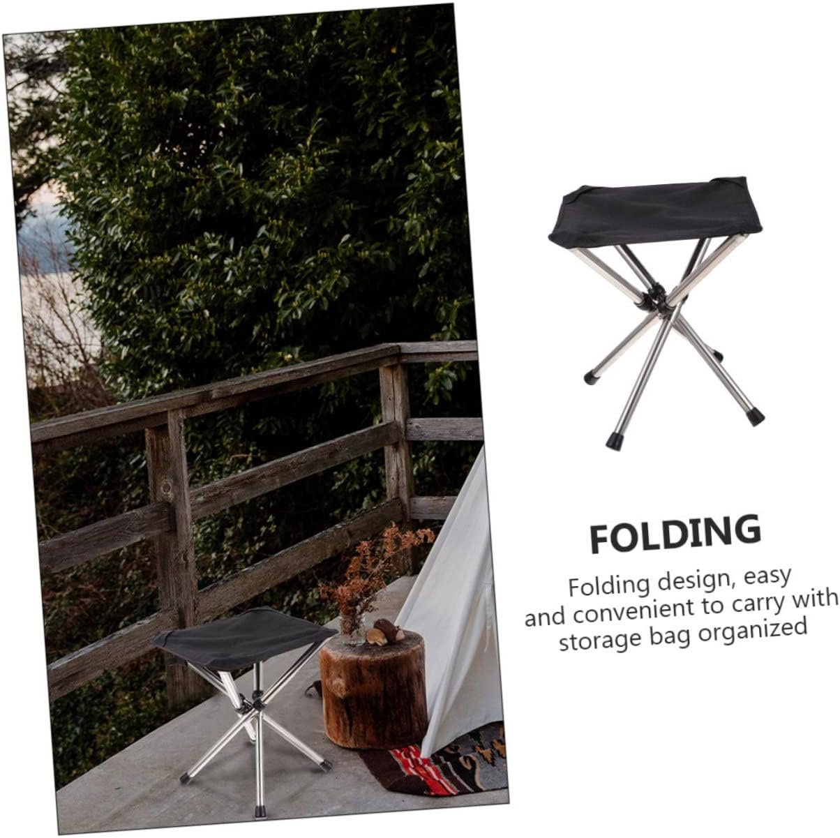 1 Set Portable Folding Stool Upgraded Lightweight Outdoor Fishing Chair Durable Camping Seat for Hiking BBQ Travel and Beach Trips Sturdy with Enhanced Connections