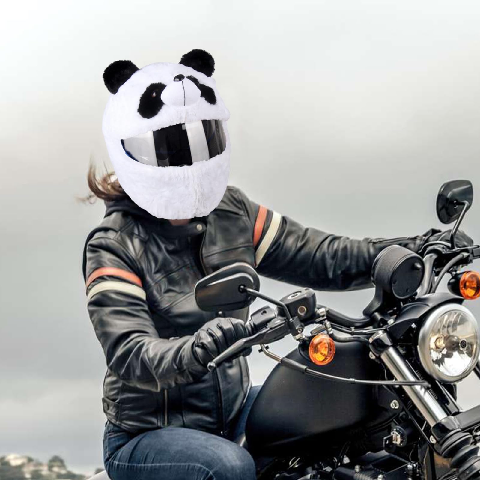 decorated motorcycle helmets Linsition Plush Helmet Cover for Full Face Motorcycle Helmet, Full Face Helmet for Decoration of Motorcycle (without Helmet) Automotive Color:Wild Child Voyager Thanks! Jersey Number 93 Football