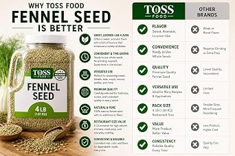 TOSS Fennel Seed Whole 4 LB Bulk Jar