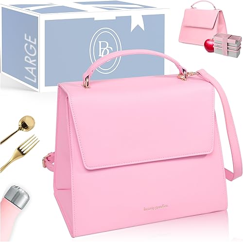 Bolsas de almuerzo grandes color rosa para mujer moderna bolsa de almuerzo aislada para mujer bolsa de almuerzo lindas bolsas de almuerzo