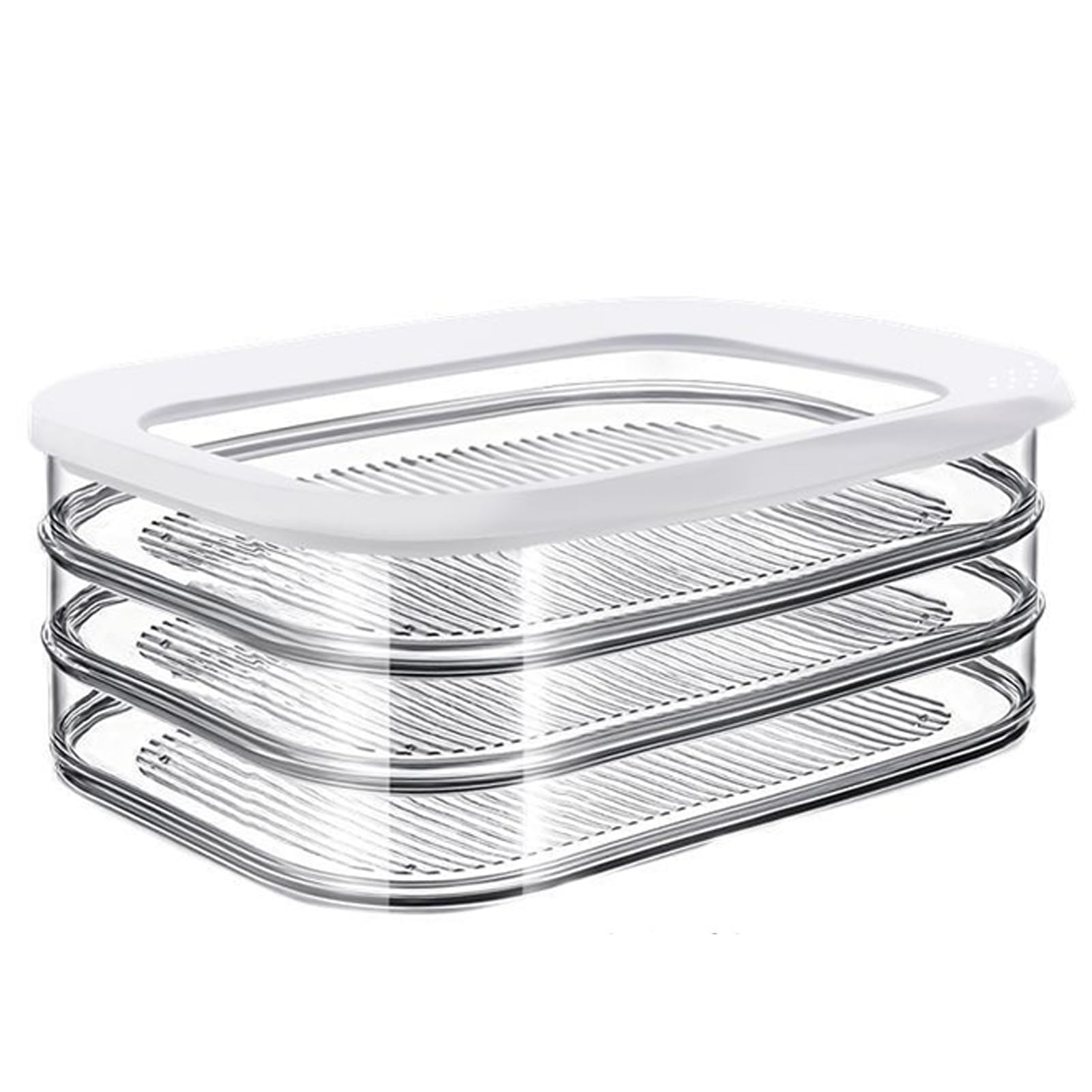 KIXZSAZ Fridge Storage Containers With Lids Stackable Bacon Storage Box For Fridge For Organising Meal Prep Lunch Meat Container Stackable Bacon Cheese