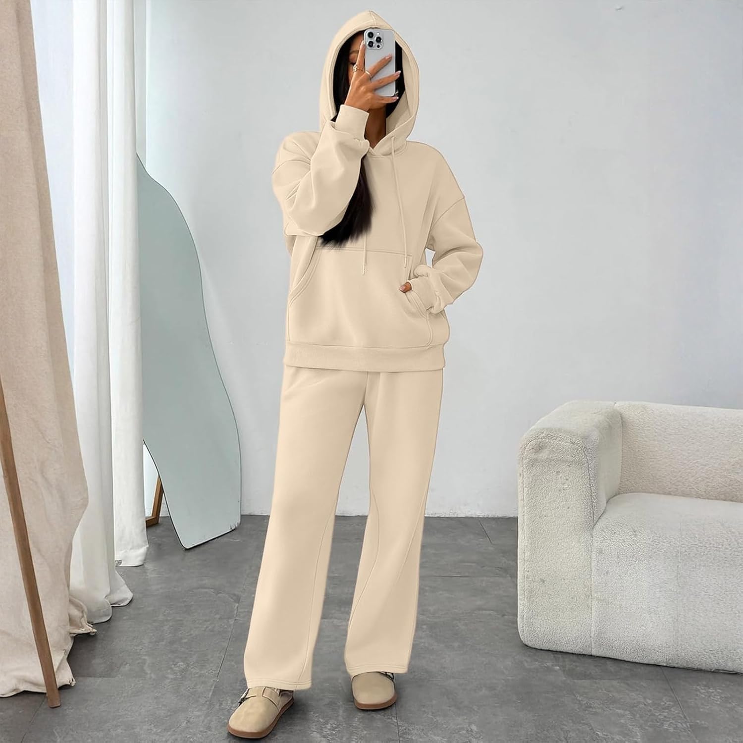 Womens 2 Piece Sets Lounge Hoodie Sweatsuit Sets Plus Size Fashion Clothing Airport Outfits Travel Tracksuits - Image 5