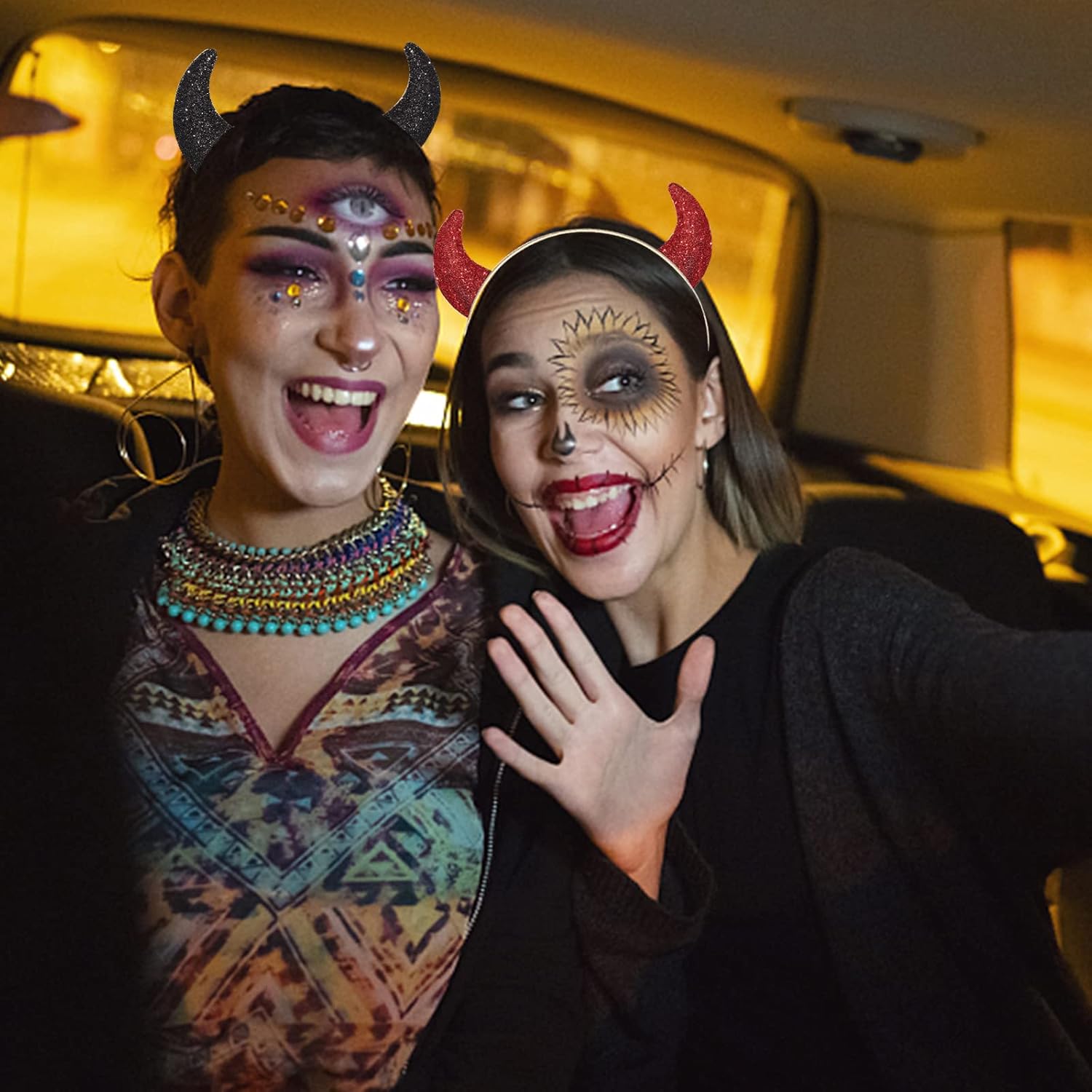 FAERLIIRY Halloween Headband Glitter Devil Horn Headband Devi Demon Cosplay Hair Hoop Accessories For Themed Party - Image 6