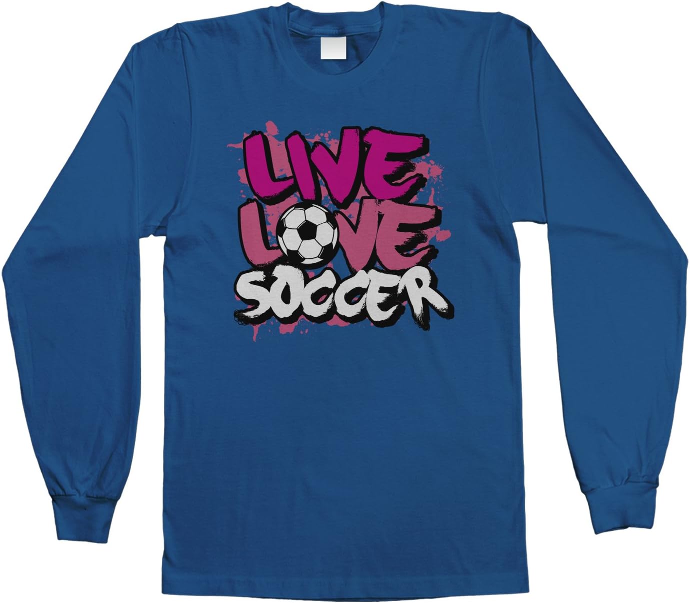 Threadrock Big Girls' Live Love Soccer Youth Long Sleeve T-Shirt