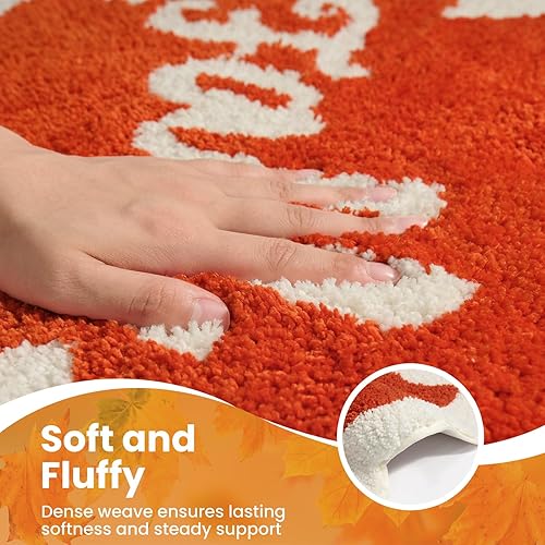 Miniatura 4 de DEXDE Alfombras de baño de otoño de 24 x 26 pulgadas, absorbentes, antideslizantes, lavables a máquina, bonitas alfombras de baño para baño, con