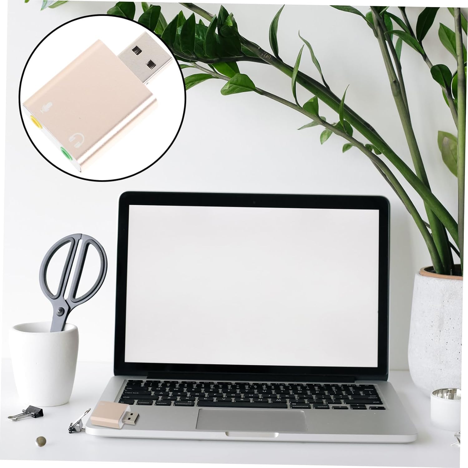 USB External Sound Card Channel Stereo Audio Adapter with Aluminum Alloy Shell USB to Headphone and Microphone Jack for Laptop Desktop Multi-Channel Sound Interface Random Color