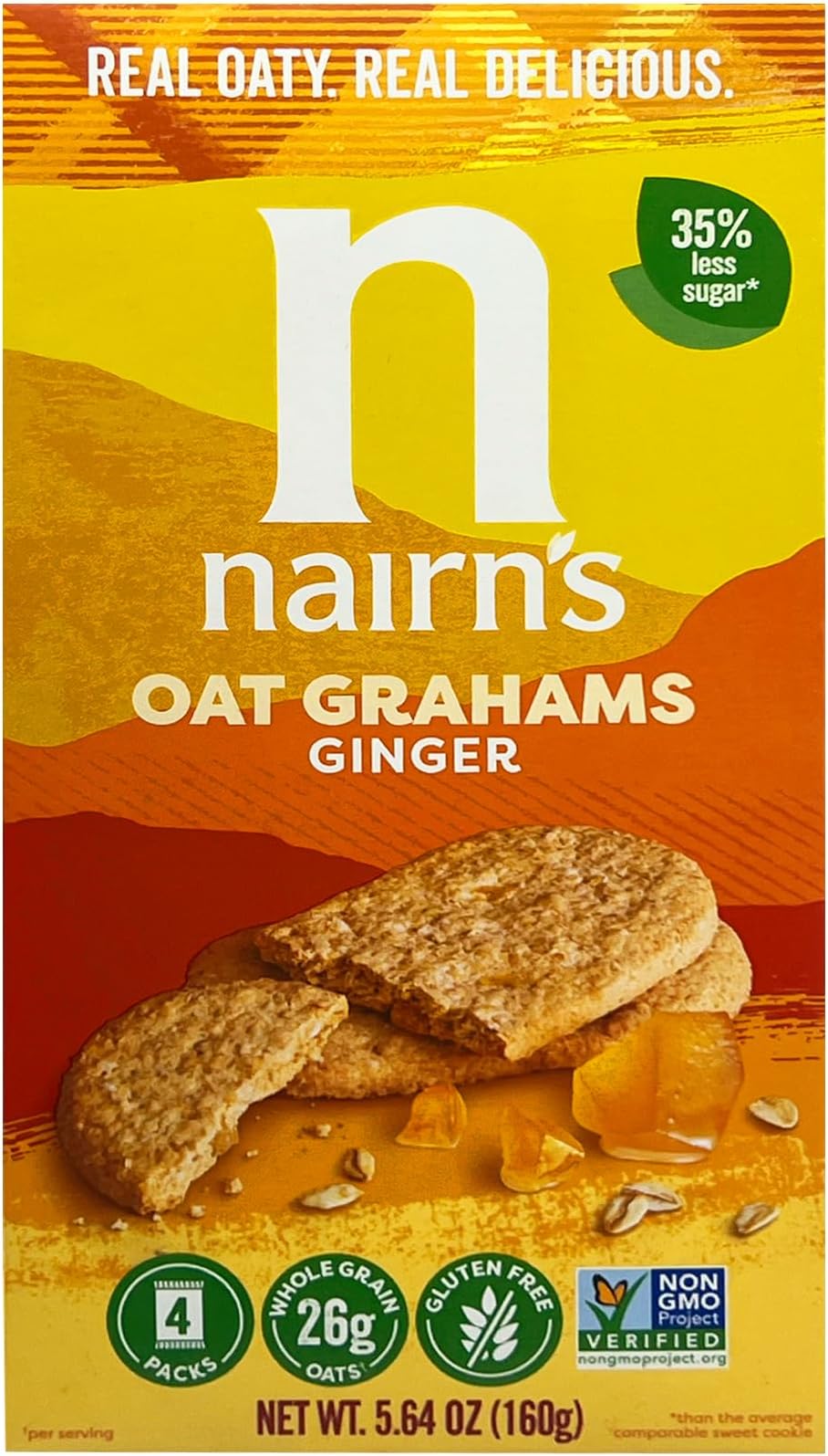 Gluten Free Stem Ginger Oat Grahams - Healthy, Tasty and Safe for Celiacs. Perfect On-the Go Snack. High Fiber, No Artificial Colors, Flavors, or Preservatives, 5.64oz,