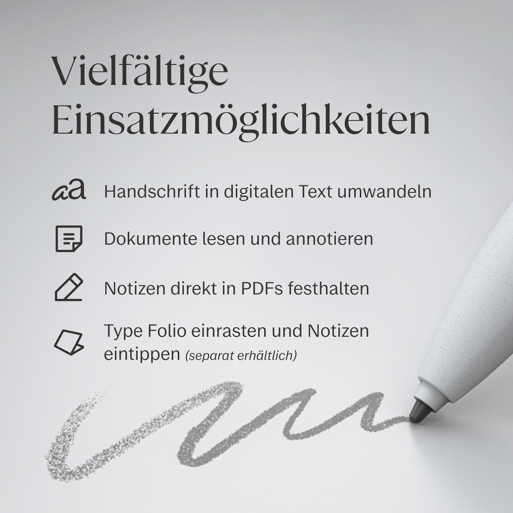 reMarkable 2 Bundle Folio aus Polymergewebe 10,3-Zoll Papier-Tablet Marker Plus Pen mit integriertem Radiergummo Book Folio-Hülle grau