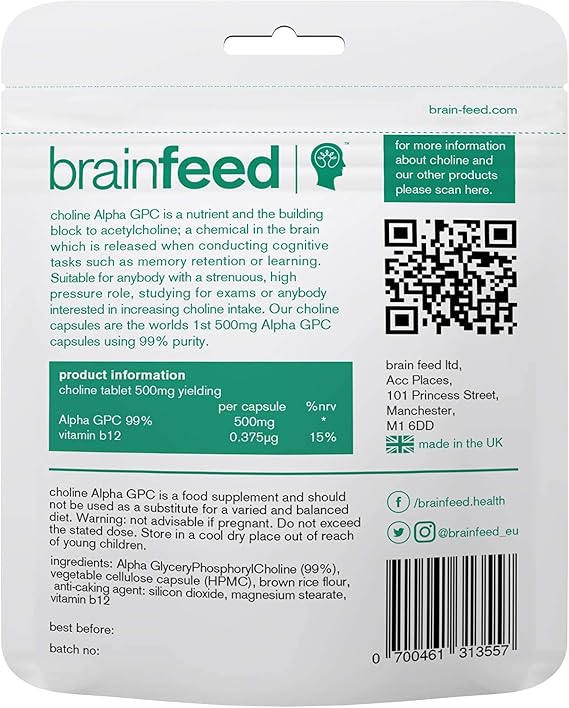 Acetylcholine Supplements for Brain Health, Memory & Focus | 1-A-Day 99% Alpha GPC Capsules (60) | Acetylcholine Nootropic | 500mg Alpha GPC Choline Per Capsule | Lab-Tested