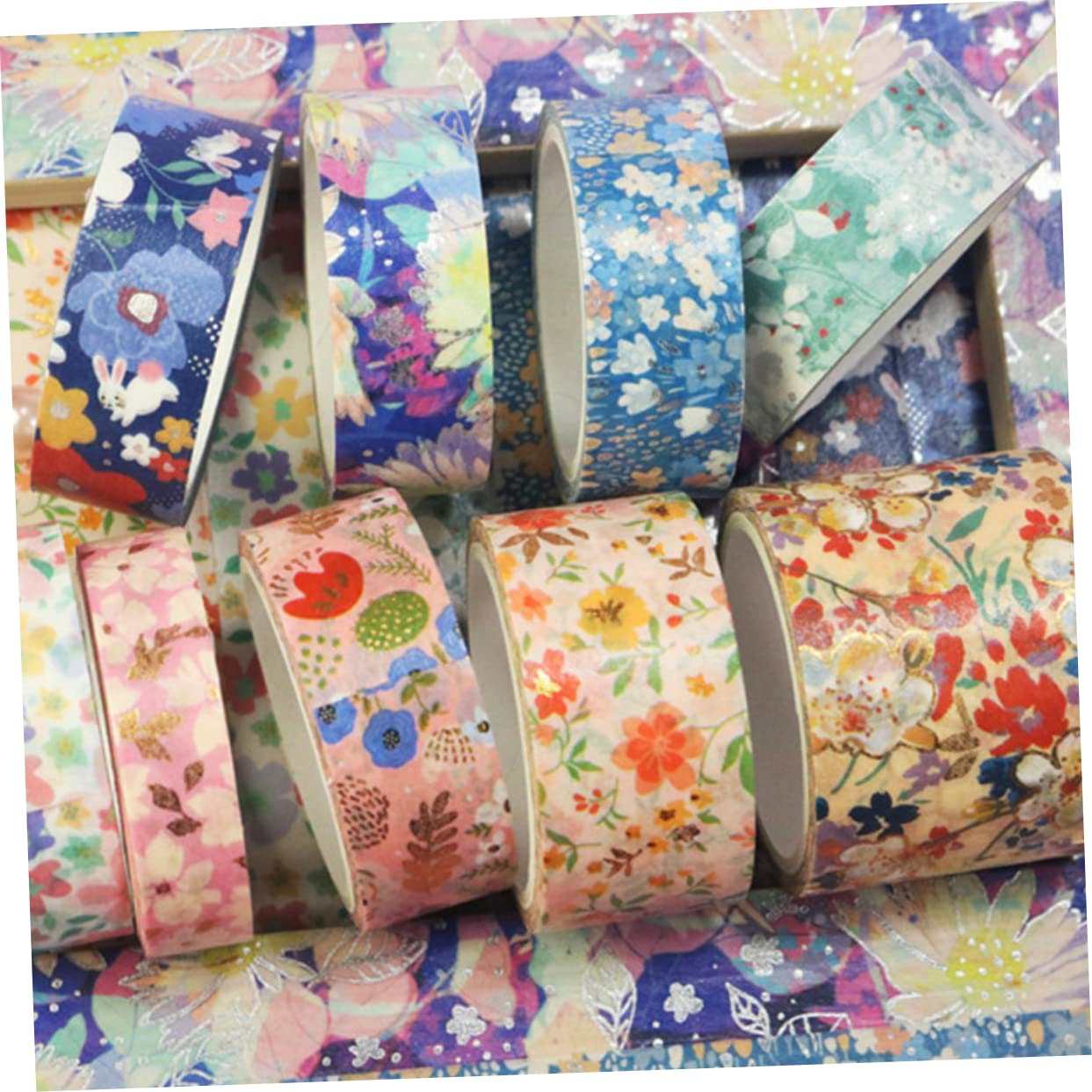 Artibetter 3 Sätze Diy Washi Tape Mit Frischen Blumenmustern Dekorative Klebebänder Für Scrapbooking Journaling Und Bastelprojekte Handgefertigte Designs Für Gestaltung 9 Rollen * 3