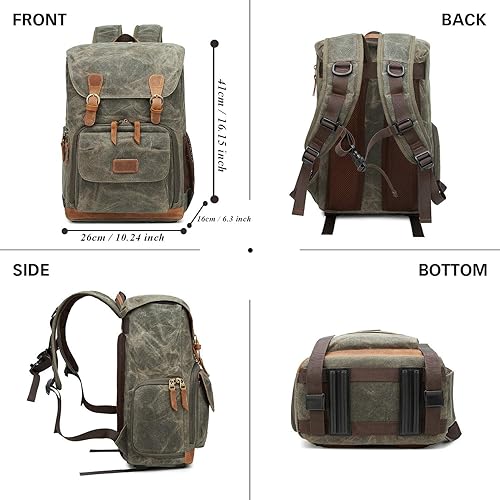 Miniatura 2 de UBAYMAX Mochila para cámara, DSLR SLR SLR impermeable bolsa de lona para cámara de 15.6 pulgadas, bolsa de viaje para cámara Canon Nikon Sony y