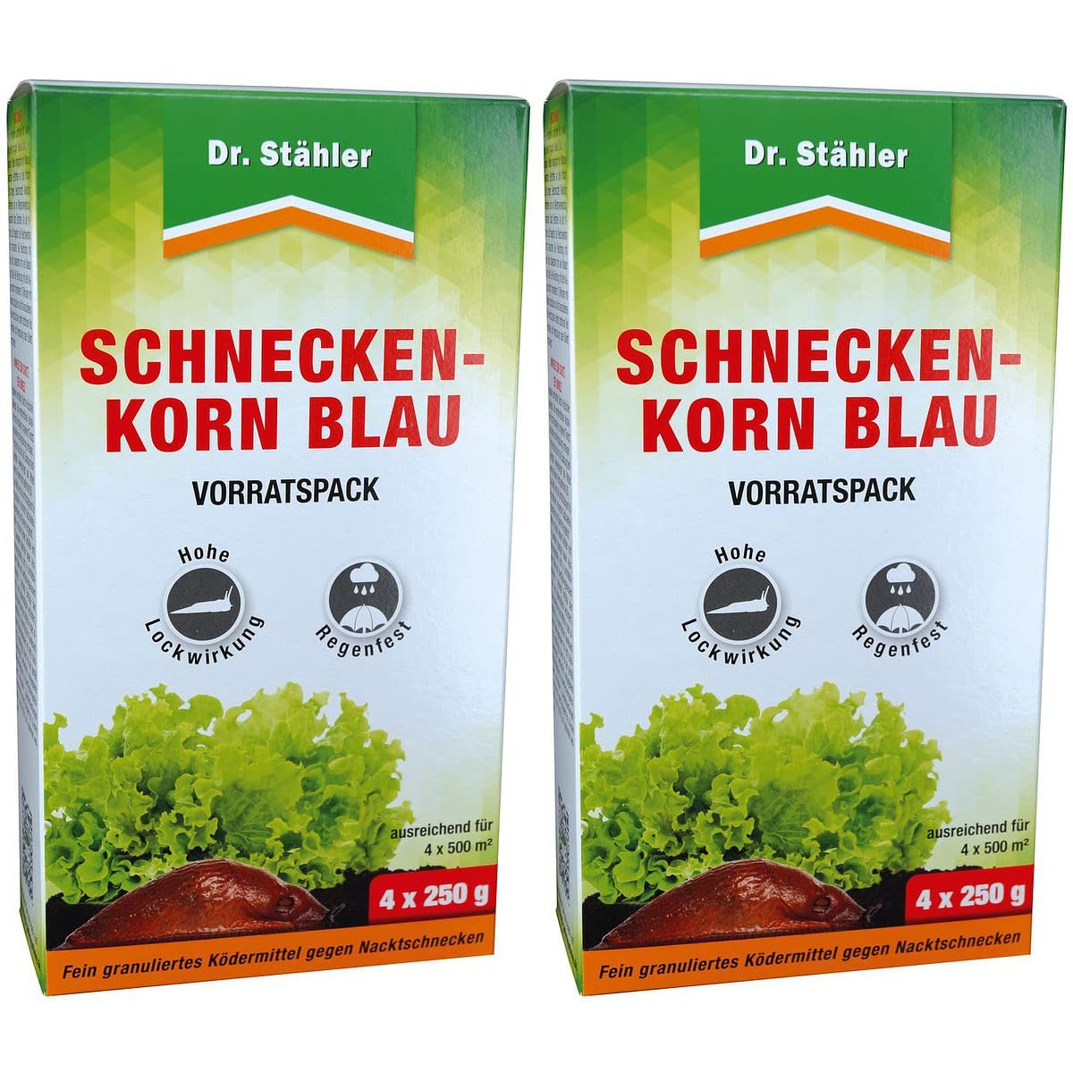 Dr. Stähler 2 x Schneckenkorn Blau Vorratspack - 4 x 250 g - Flora Sparpaket