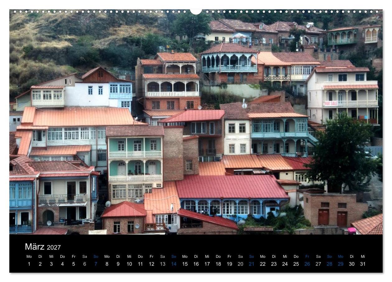 CALVENDO - Georgien (Wandkalender 2027 DIN A2 quer), Monatskalender: Ein Monatskalender mit farbenprächtigen Fotos aus Georgien (Querformat, 14 Seiten)
