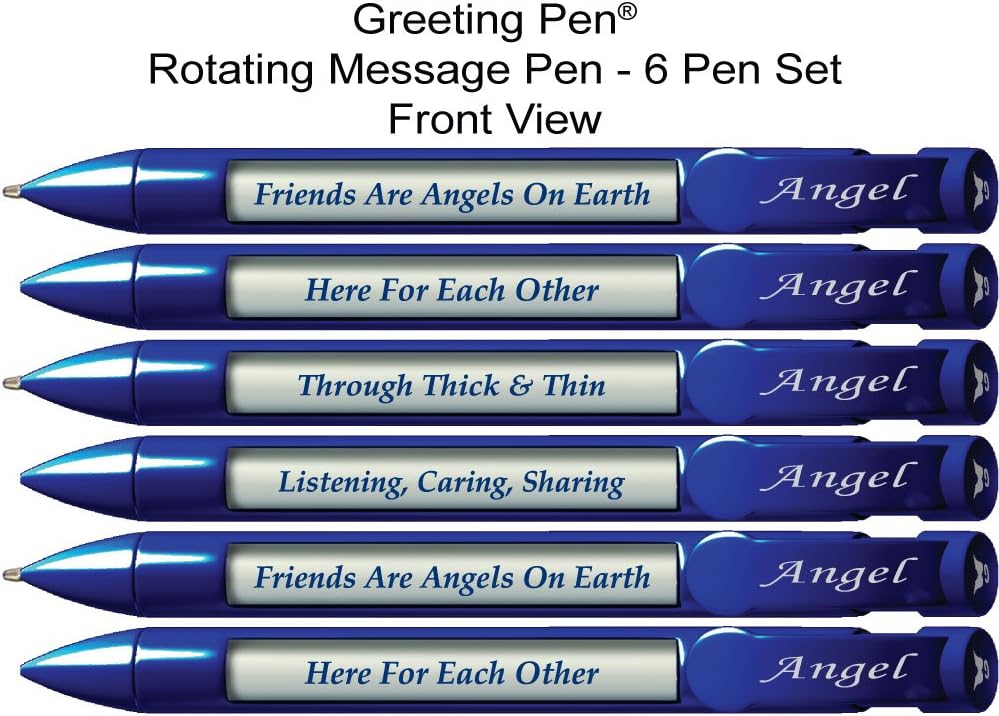 Greeting Pen "Angel" Friend Appreciation Pens with Rotating Messages, 6 Pen Set (36513)