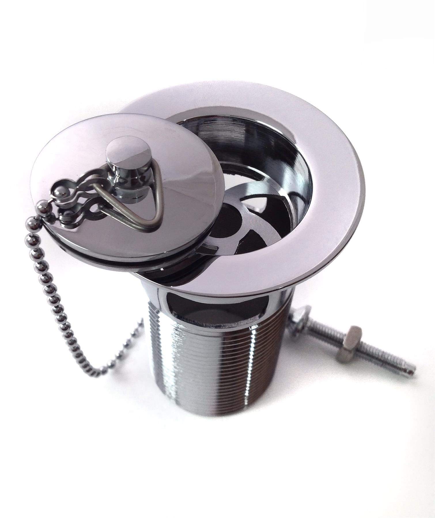 WBK42CP 1.25 Inch Slotted Basin Waste - Chrome Plug- Chain- Stay