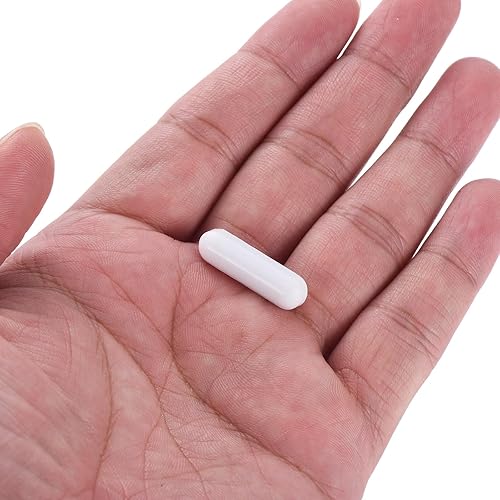 Miniatura 5 de MECCANIXITY Agitador magnético mezclador barra de agitación 25 mm (1 ") x7mm cilindro forma PTFE recubrimiento imán blanco para laboratorio 6 unids
