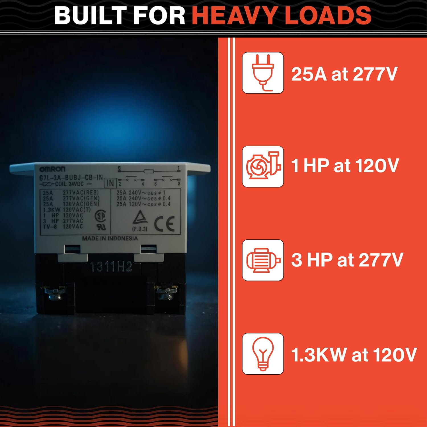 Swimables 143T145A Intermatics Relay Replacement - 24V DC DPST, 25A High-Load Pool Equipment Relay Compatible with Pool Timers & Automation Systems for Pumps, Heaters, Lights & Water Features