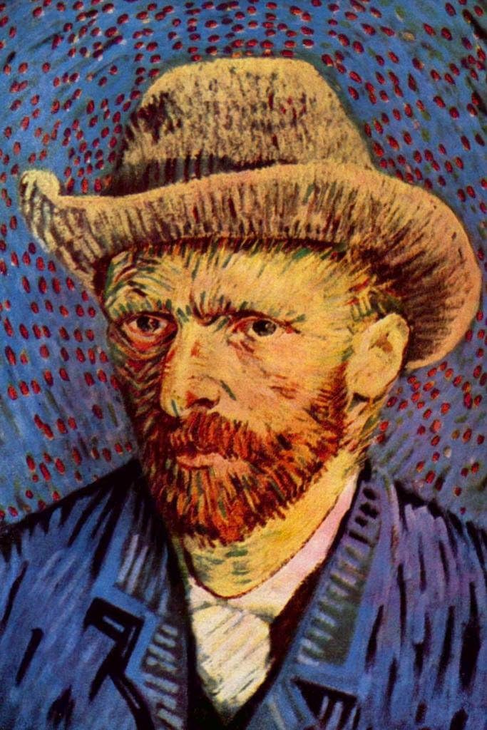 Poster fonderia VINCENT Van Gogh autoritratto con cappello di feltro grigio II stampa artistica