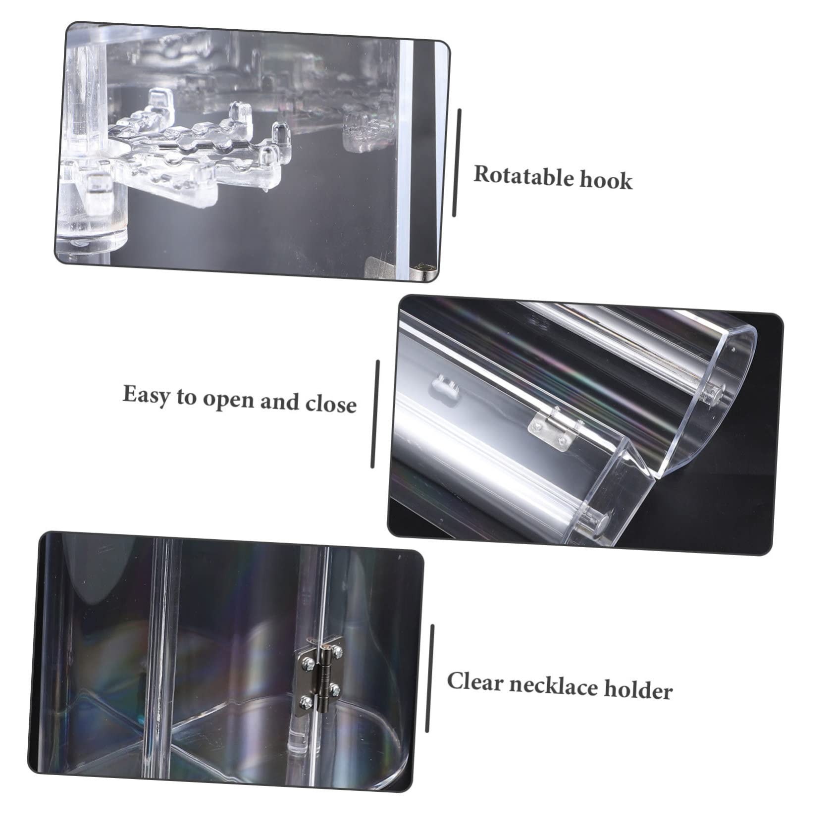 GLEAVI Transparenter Schmuckständer aus Acryl für Halsketten und Ohrringe Schmuckorganizer mit Präsentationsständer Armbandständer zum Aufbewahren und Anzeigen von Schmuck Schmuckregal
