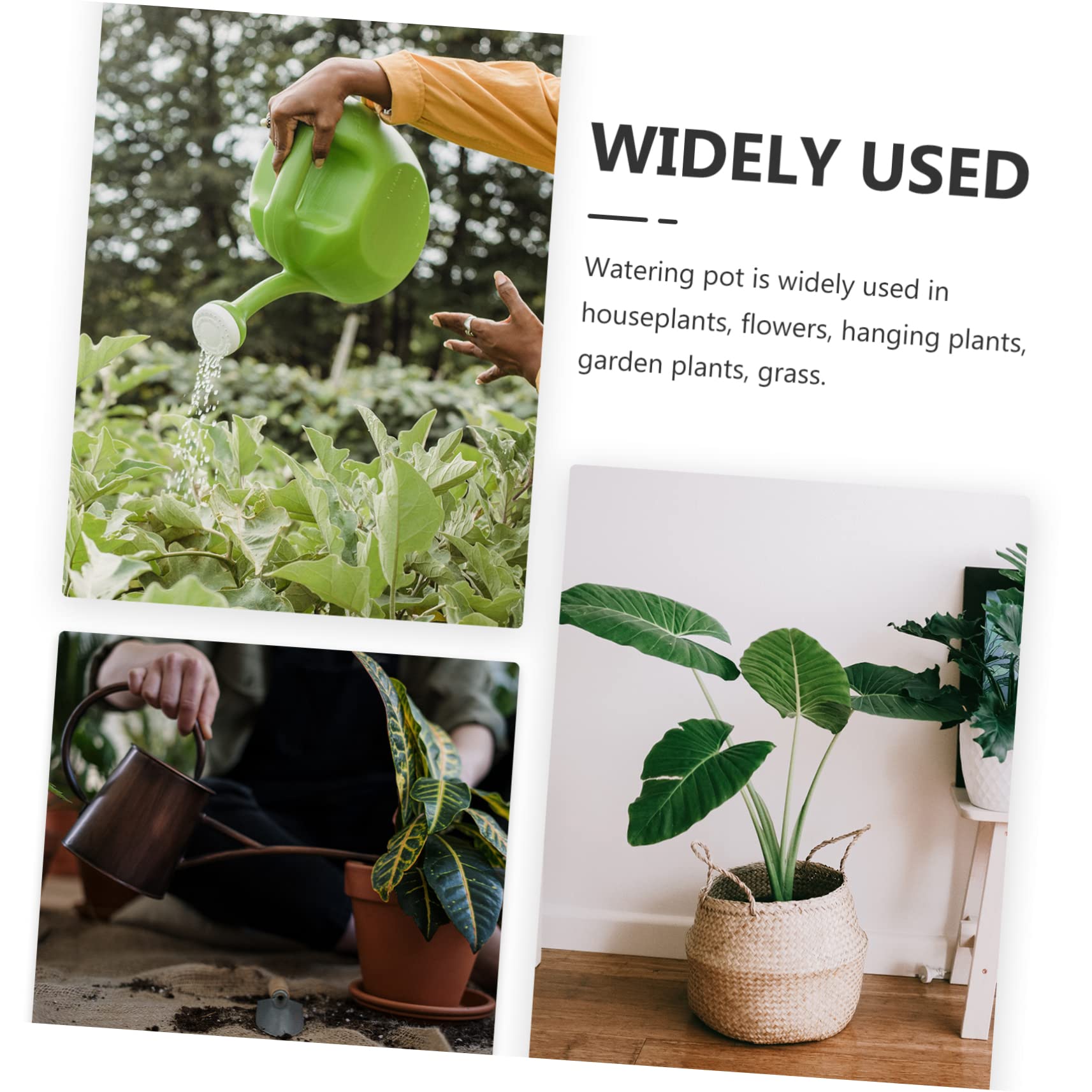 Regadera De Inoxidable Mango De Madera De Boca para Riego De De Interior y Jardín Capacidad De Diseño Ergonómico para Cómodo