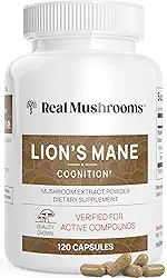 Suplementos de Cérebro e Foco de Juba de Leões – Cápsulas de Extrato de Cogumelo em Pó – Suplemento sem OGM e Sem Glúten para Melhor Saúde Cognitiva