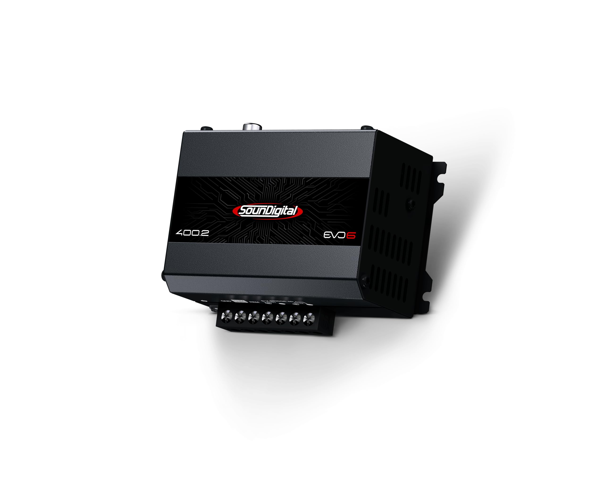 SounDigital 400.2 EVO 6.0 amplificador de 2 canales para coche | amplificador de 400W RMS | 4 Ohm | filtro de paso alto/bajo | entrada de nivel alto + cinch | amplificador de alta fidelidad para coche