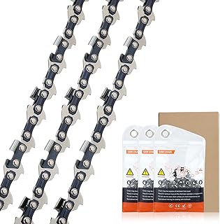 3-Pack Chainsaw Chain for 14 Inch (35cm) Bar, 52 Drive Links, 3/8"LP Pitch .050" Gauge, Low-Kickback Saw Chain fits for Husqvarna, Hyundai, Einhell, McCulloch, Ryobi and More (91P052X3)