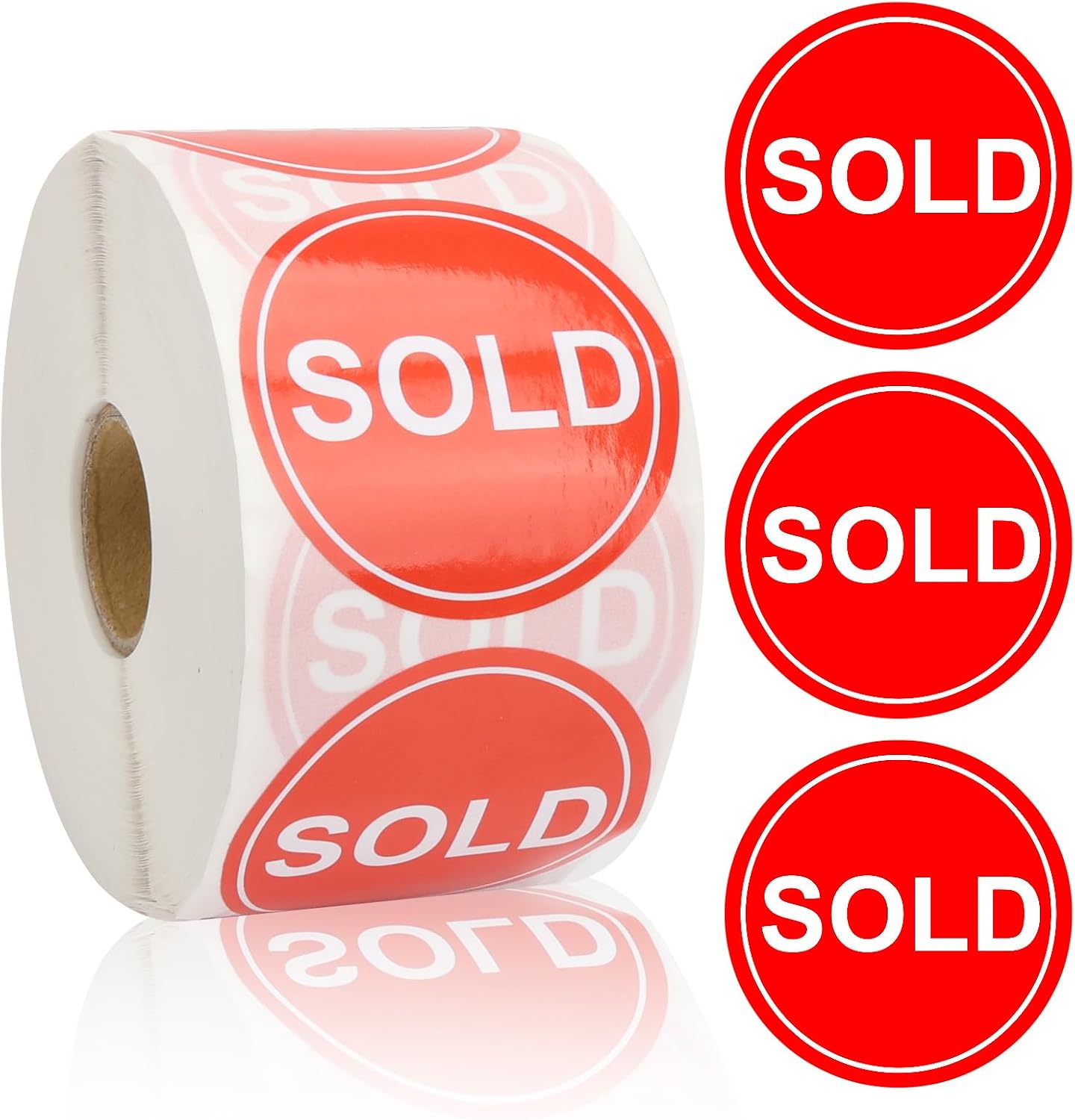 800 PCS Sold Stickers 1 Inch Round Sold Point of Sale Pricing Labels Self-Adhesive Roll up Inventory Control Labels for Shop Yard Sale Retail Store Use Red