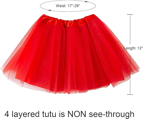 Miniatura 2 de Jastore Falda tutú para niñas, tutús de tul de 4 capas para niñas, vestido de ballet esponjoso para niños pequeños