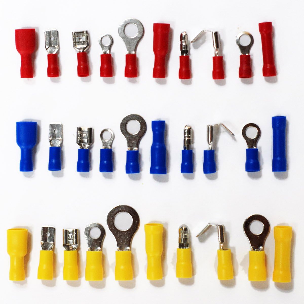 Insulated Terminal Kit, 480 PCS DIKOO Electrical Wiring Wire Copper Crimp, Terminal Insulated Cord Pin End Connector Kit