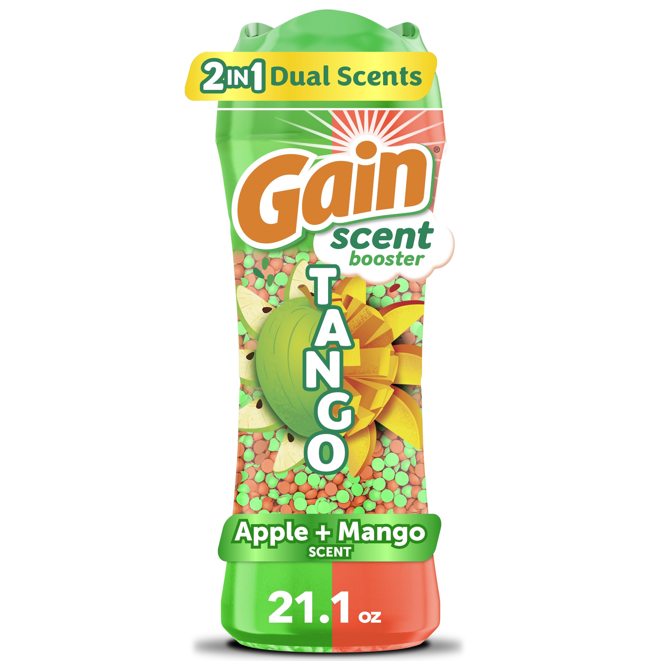 Gain Tango 2-in-1 Laundry Scent Booster Beads, Apple and Mango Scent, 21.1 OZ, Laundry Beads with Dual Scents Plus All Day Freshness