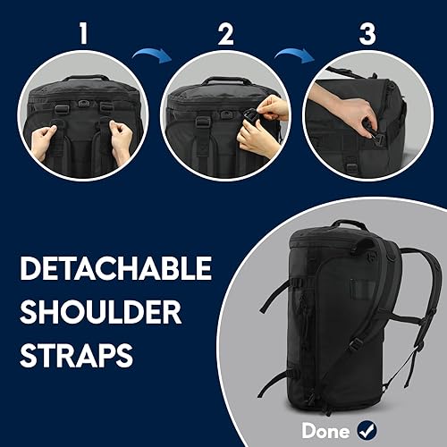 Miniatura 2 de Haimont Mochila de lona, bolsa de viaje con compartimento para zapatos, resistente al agua, para hombres y mujeres, viajes diarios, equipo