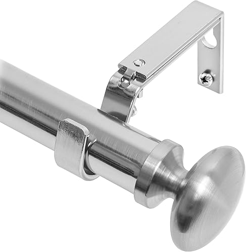 Meriville Barra de cortina Prima de 1 pulgada de diámetro, para ventana individual, 28 a 48 pulgadas, níquel satinado