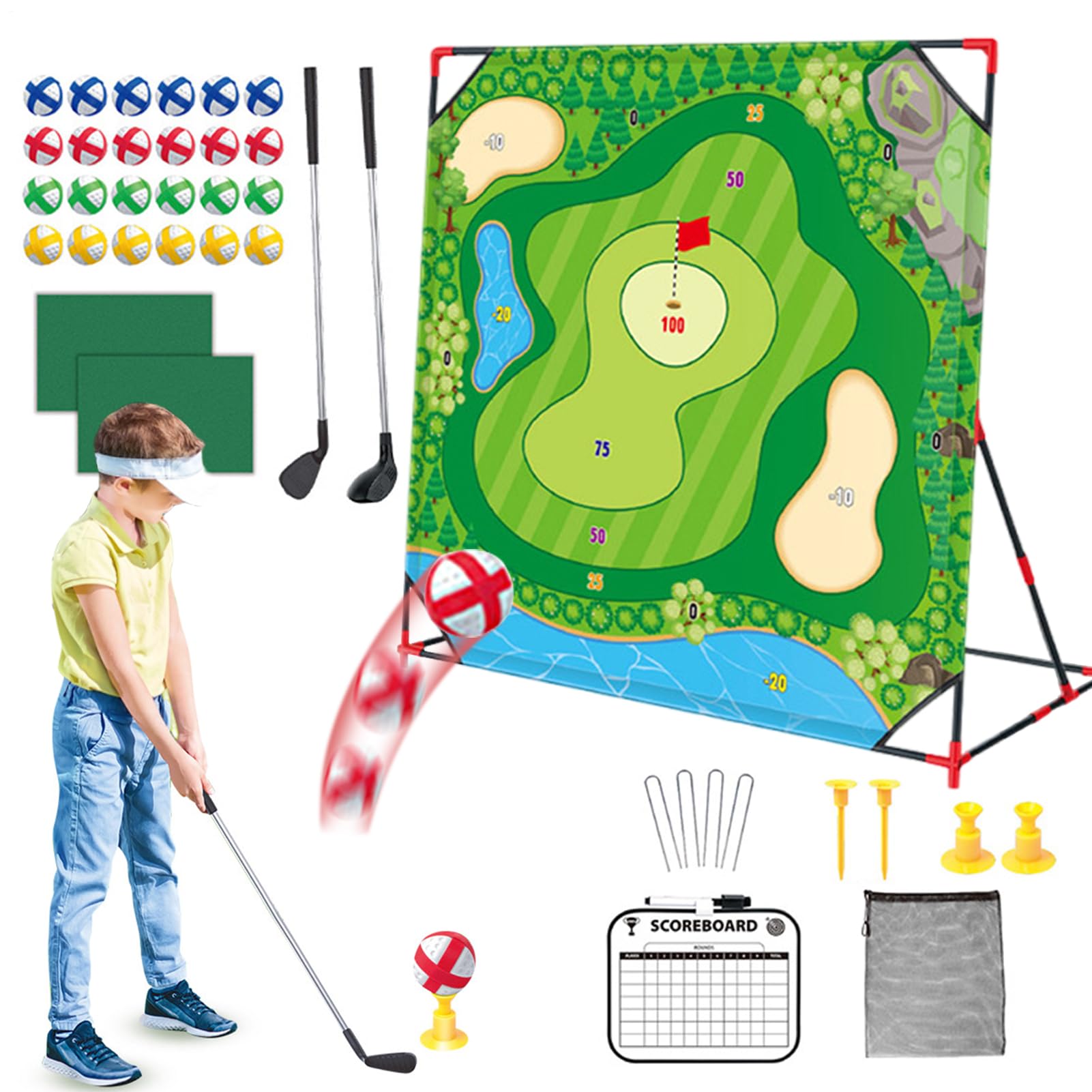 Jeu de tarif de golf, jeux de golf pour les - Pratique de golf intérieure - avec un sac de rangement de billes de club, mettre des activités sportives de jouets d'entraînement pour les adultes à la ma