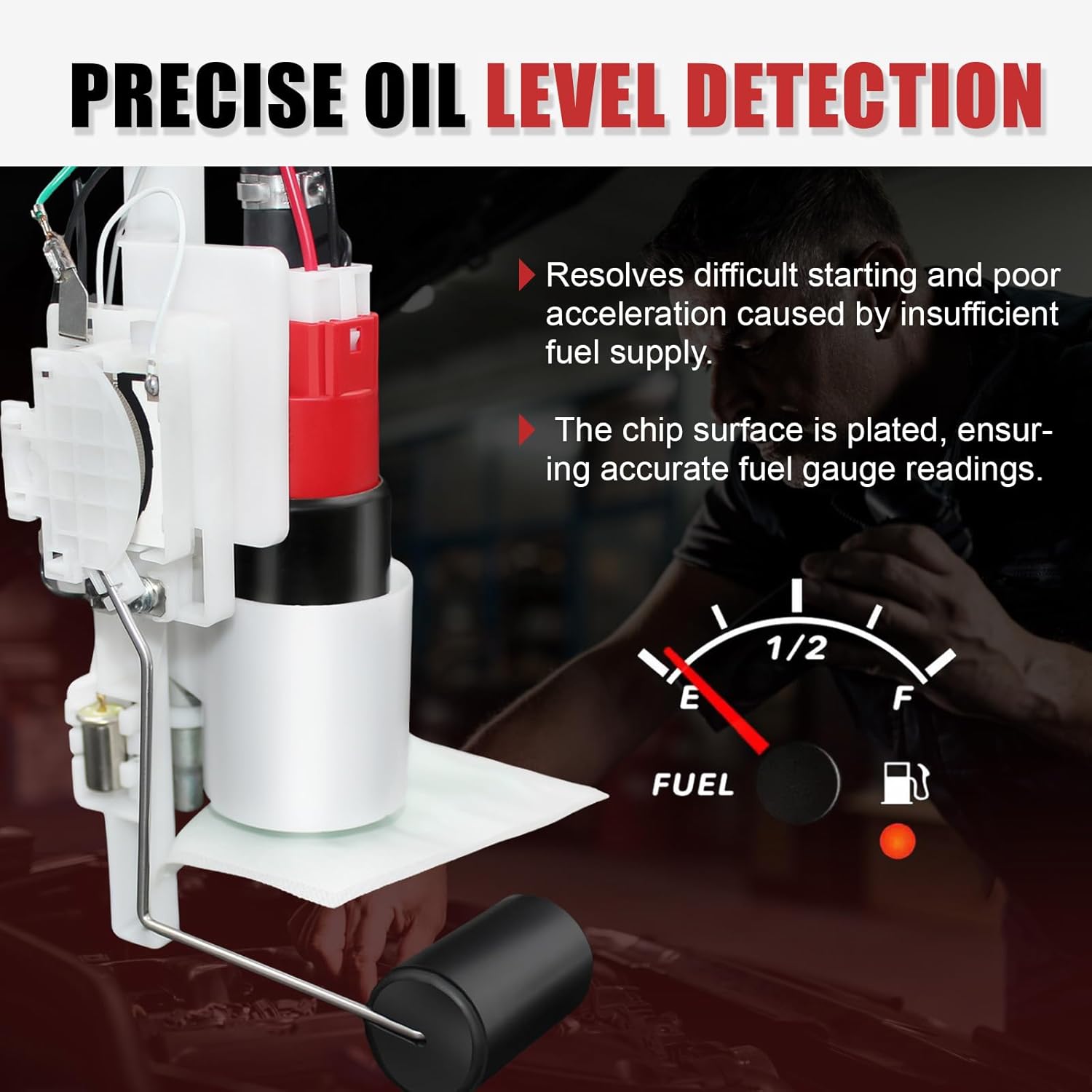 17040-8B000 Fuel Pump Assembly Compatible with Nissan Truck Car D21 2.4L 1992 1993 1994, Pickup 2.4L 1995 1996 1997, Tsuru 1.6L 1997-2007, Replace OE# 170408B000 170403B000, 6 PIN