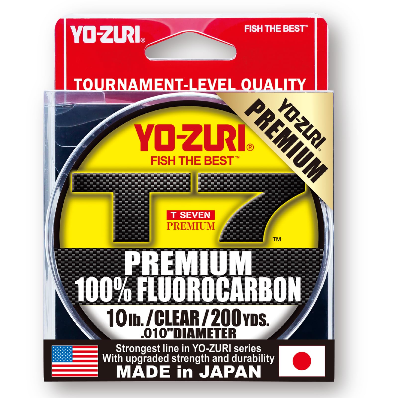 Yo-Zuri T7-10LB-CL-200YD: T-7 Premium Fluorocarbon 10Lb 200Yd, Clear