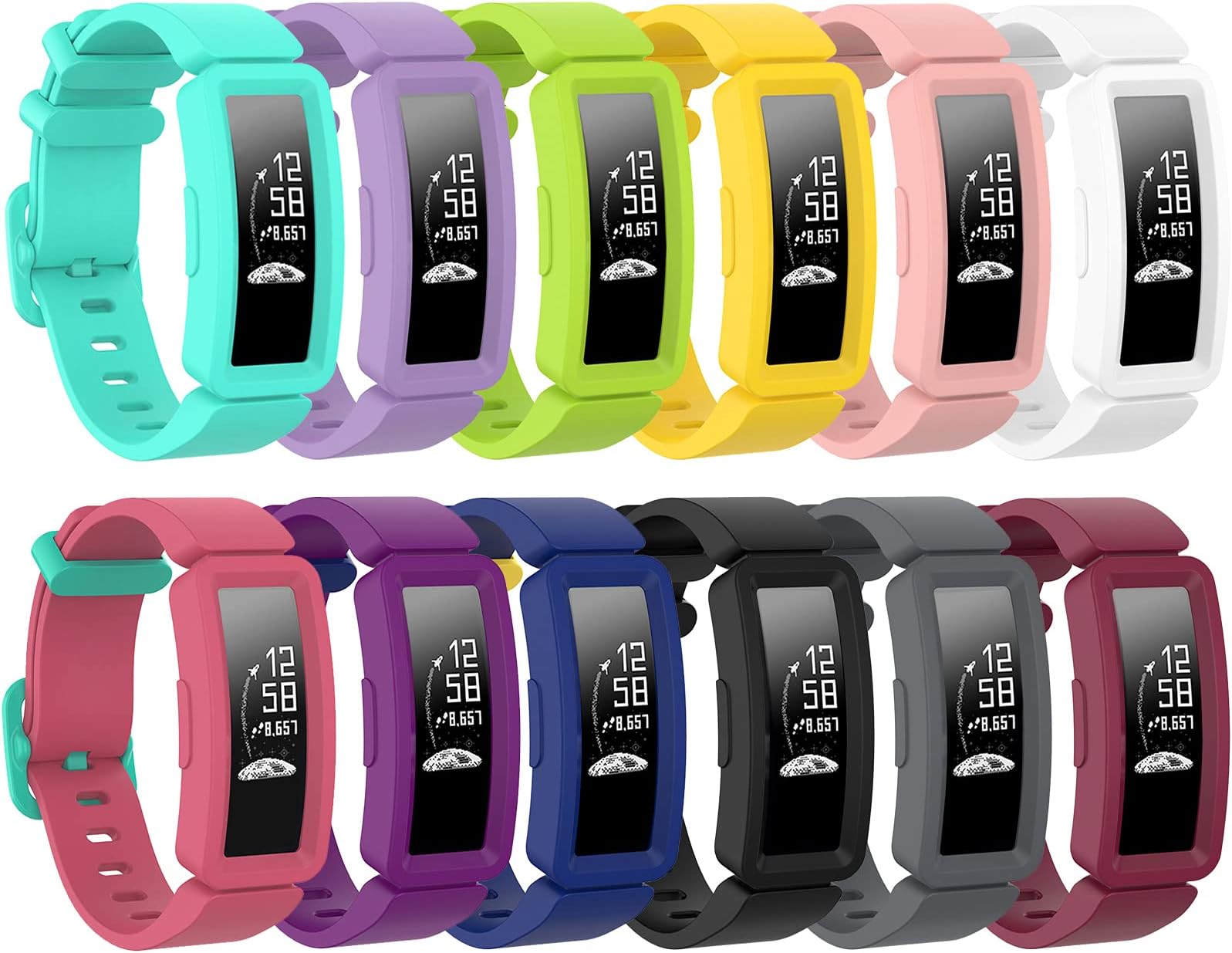 Bolesi Bands Replacement Compatible with Fitbit ace 2,Water Resistant Fitness Watch Strap Compatible for Fitbit ace 2 Bands for Kids Boys Girls