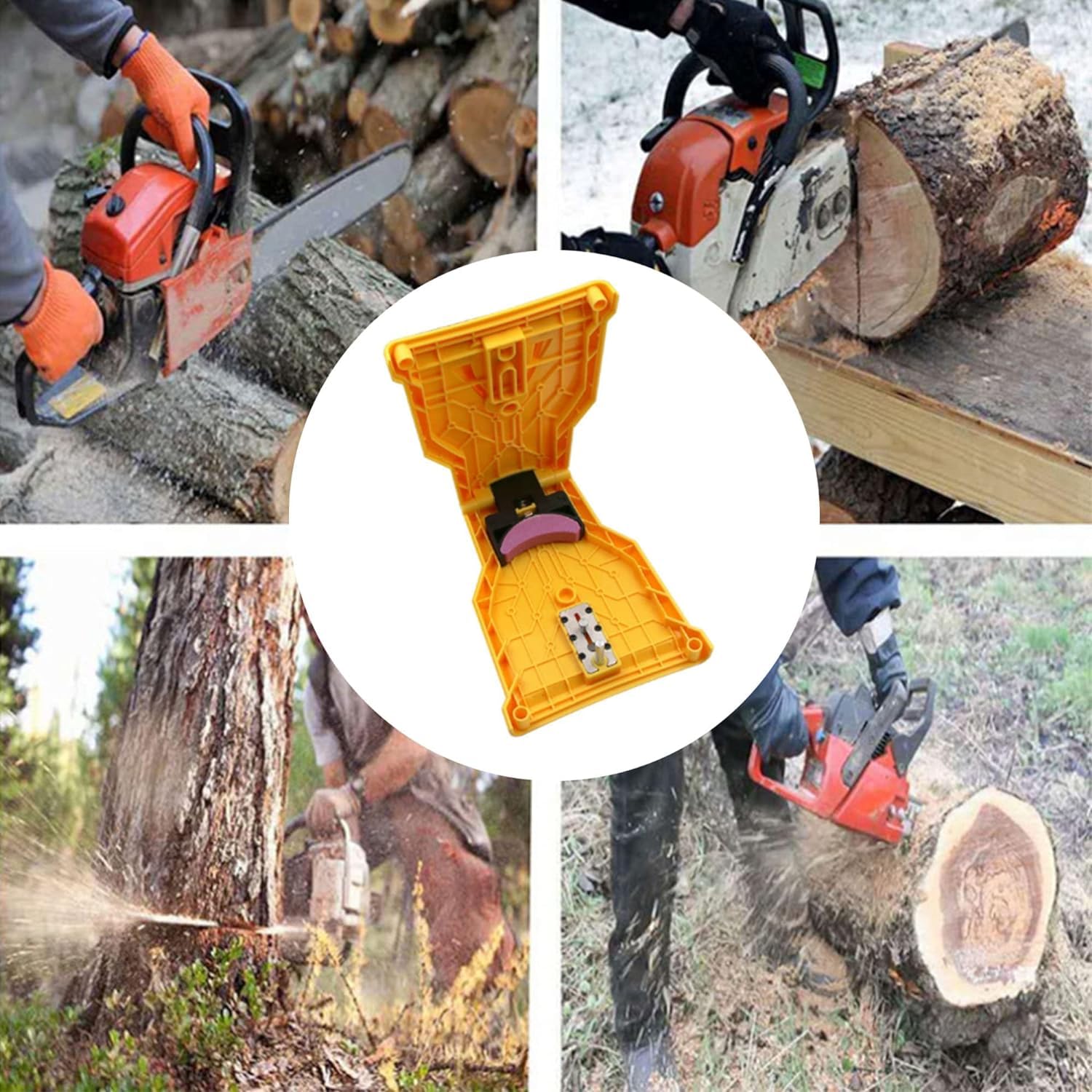 garten stadl UltraSaw - das Original - Universal Kettenschärfer für jede Kettensäge Tragbares Kettenschärfgerät für schnelle und präzise Schärfung, inklusive 1 Schleifstein