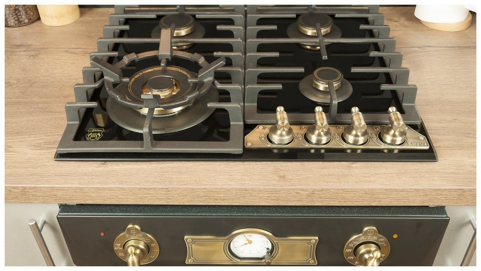 Kaiser inbouwoven EH 6355 Em Sil, antraciet geëmailleerd met zilver decor, retro