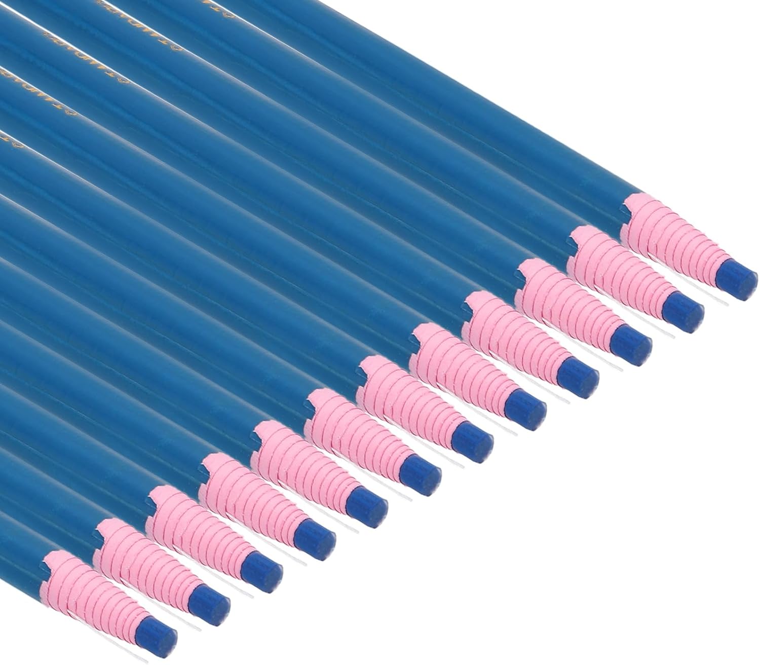 PATIKIL Peel-Off China Markers, 12 Pack Grease Wax Pencils Wood for Glass Garments Drawing Film Paper Vinyl Metal, Blue