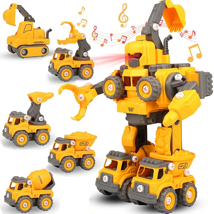 Buy Take Apart Robot Toys 5 in 1 Vehicle Building Set, Toys for 3 4 5 6