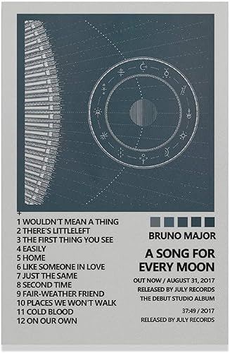 LANGYA Bruno Major - Póster de una canción para cada luna, arte de pared, estética, arte de pared, pintura para decoración de sala de estar,