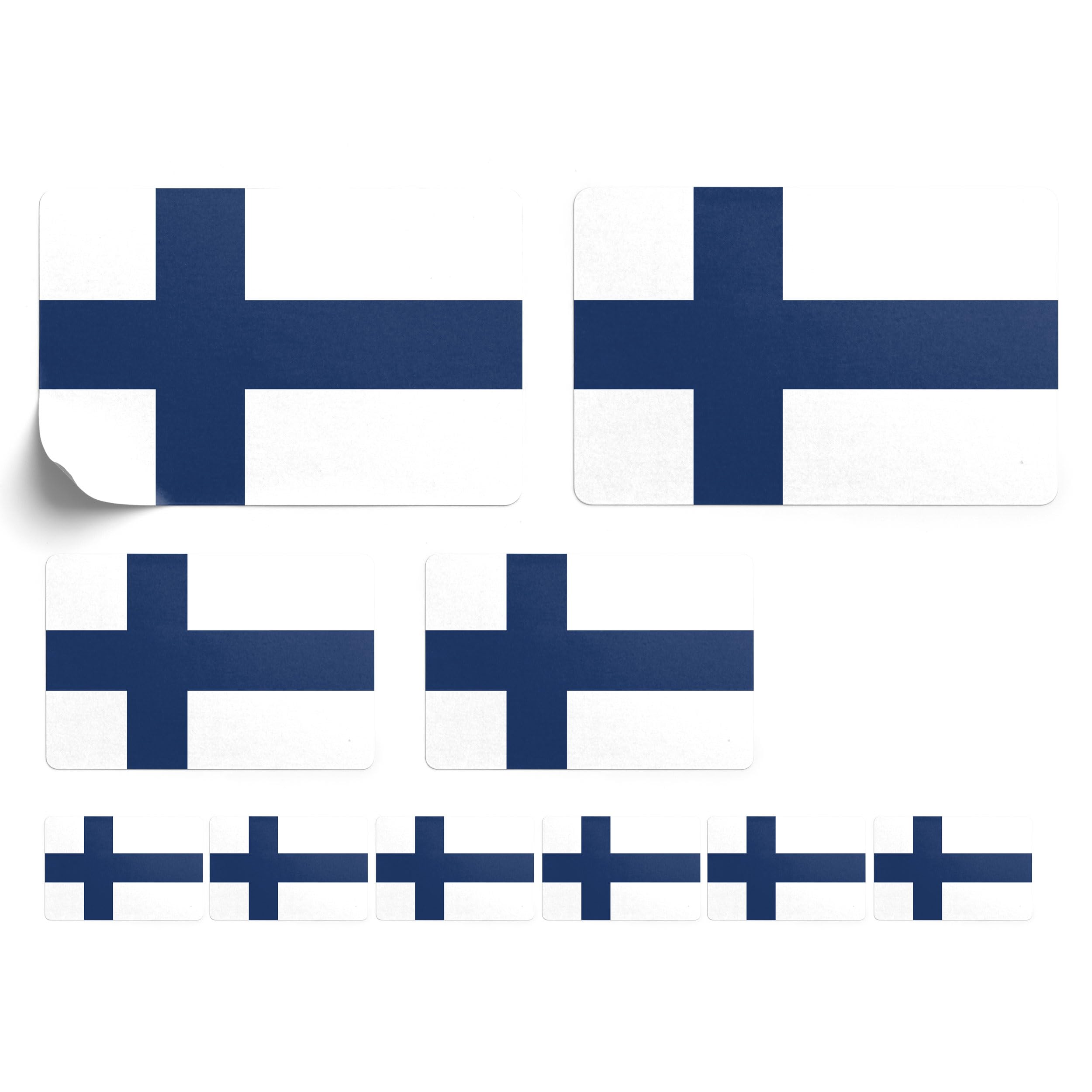Set of 10 Flag Stickers Finland Sticker Suomi Car Sticker Offset Print