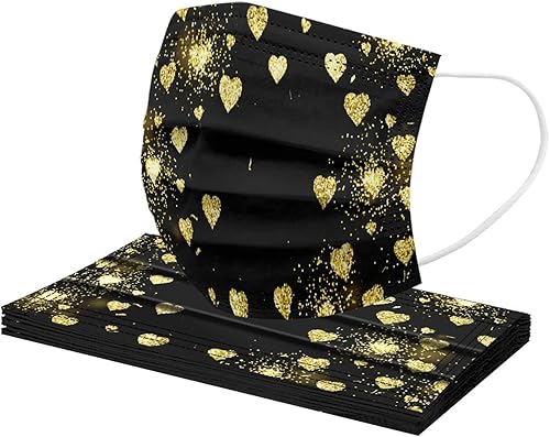 Miniatura 7 de Paquete de 50 mascarillas desechables de San Valentín para adultos, mujeres, día de San Valentín, mujeres, desechables, con corazón rojo, para