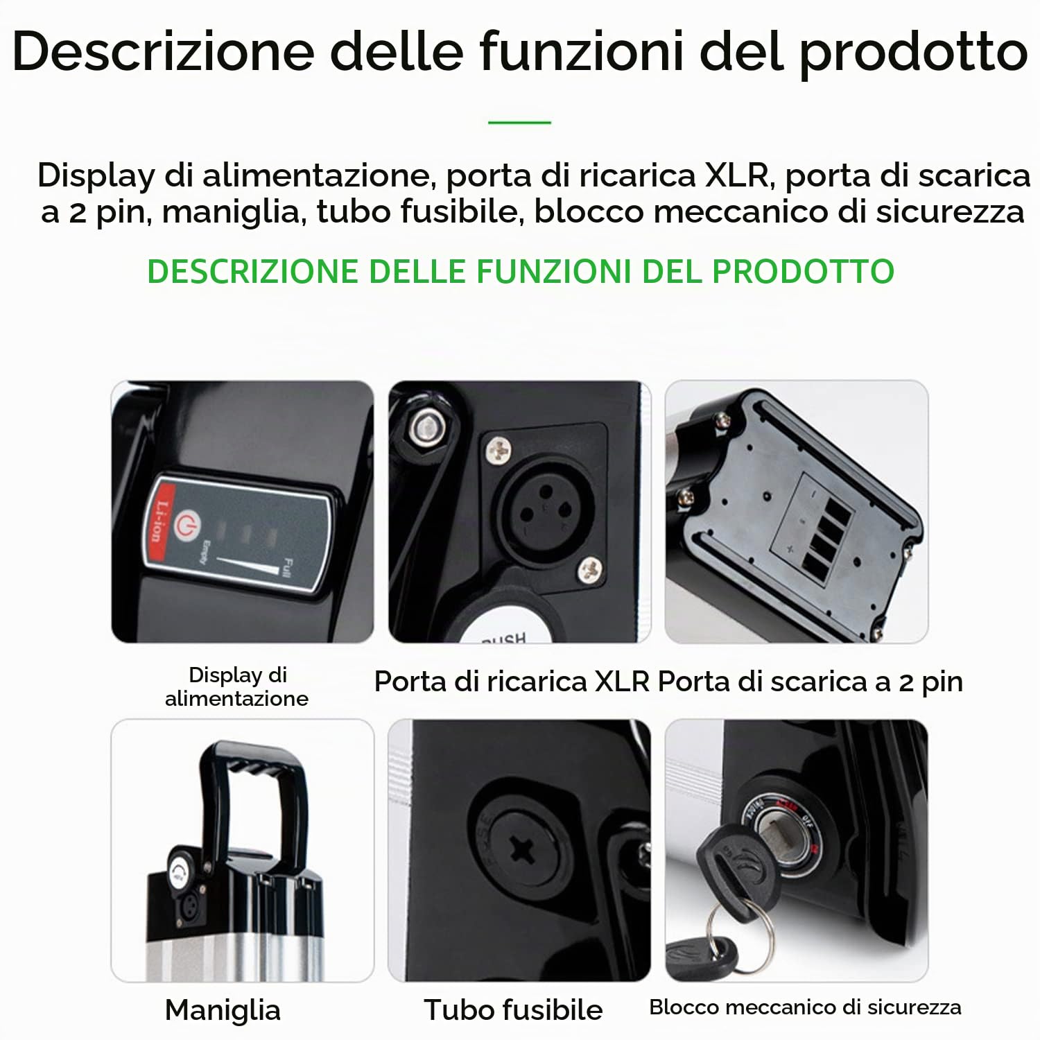 Batteria per Bici Elettrica/Mountain Bike elettrica per MiFa Rex Aldi Bike 36V 15.6Ah Litio batterie con Caricabatteria per Motore da 100W-500W con Caricabatterie e BMS