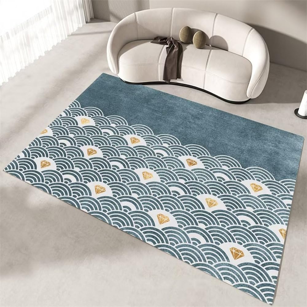 Tapis de salon moderne anti-froid en flanelle douce pour sols glissants et durs