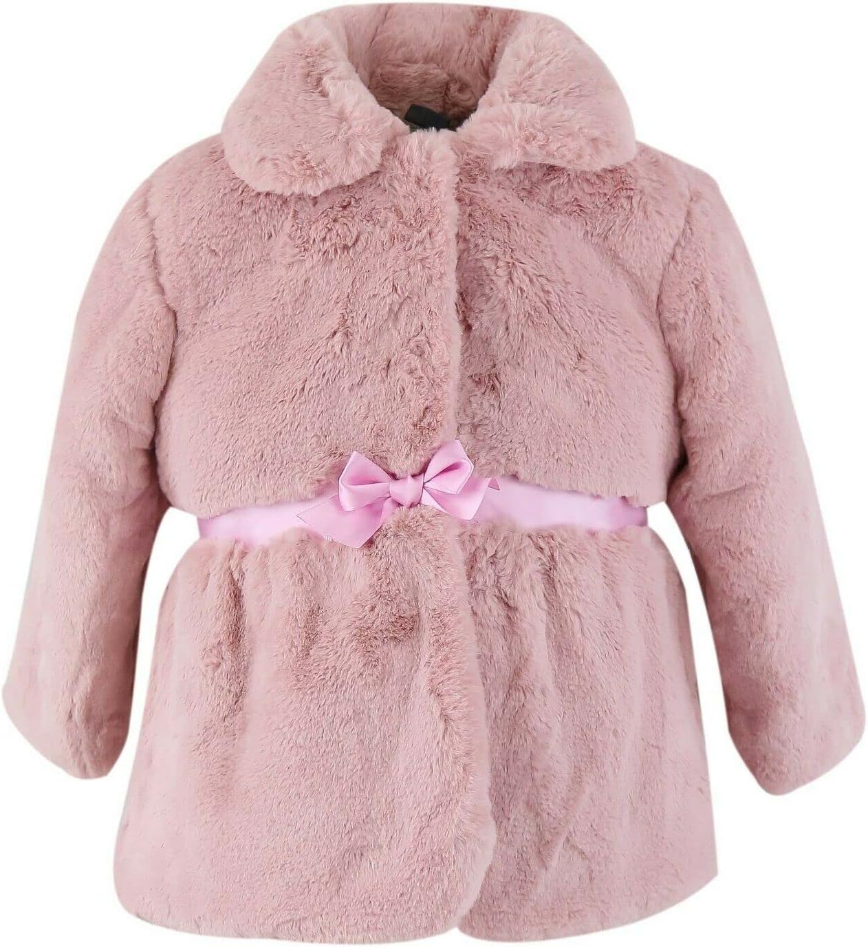 SIRRI Baby Girl’s Faux Fur Mid Length Coat Formal Special Occasion Wedding Jacket