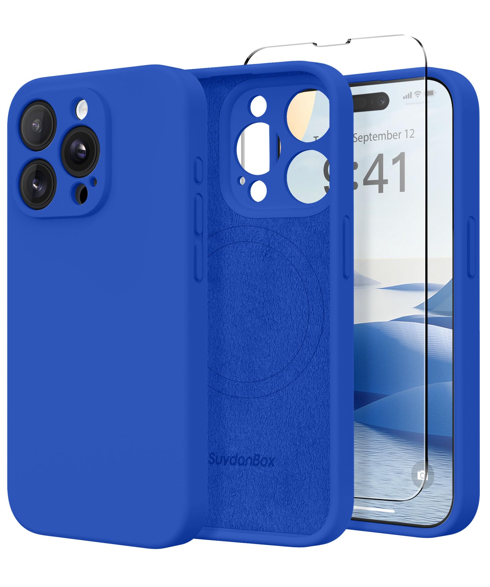 Magnetic for iPhone 15 Pro Case Silicone Klein Blue