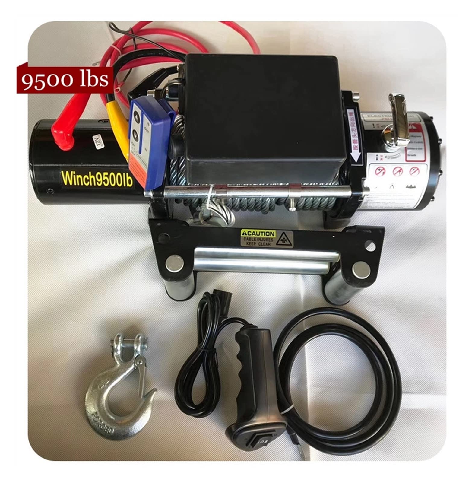 Paranco A Catena, Verricello Elettrico per Autosoccorso Fuoristrada 12V/24V, Gru di Bordo da 3000 Libbre.(24 V 3000 Libbre)