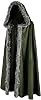 Renaissance Hooded Fur Collar Cloak Fairy Costume Medieval Cosplay Wizard Witch Cloaks